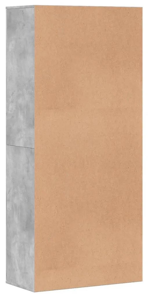 betonszürke szerelt fa cipősszekrény 80 x 39 x 178 cm