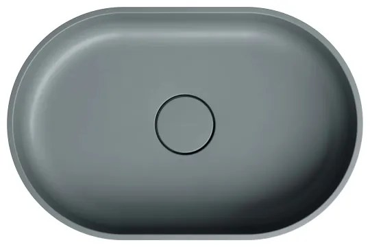 OMNIRES OVOUNAG OVO 55x36 cm mosdó laposra, dolomit, matt hamuszürke