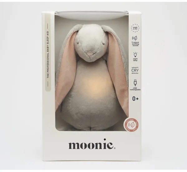 Moonie - Snuggle buddy dallammal és világítással nyuszi 2.0 felhő