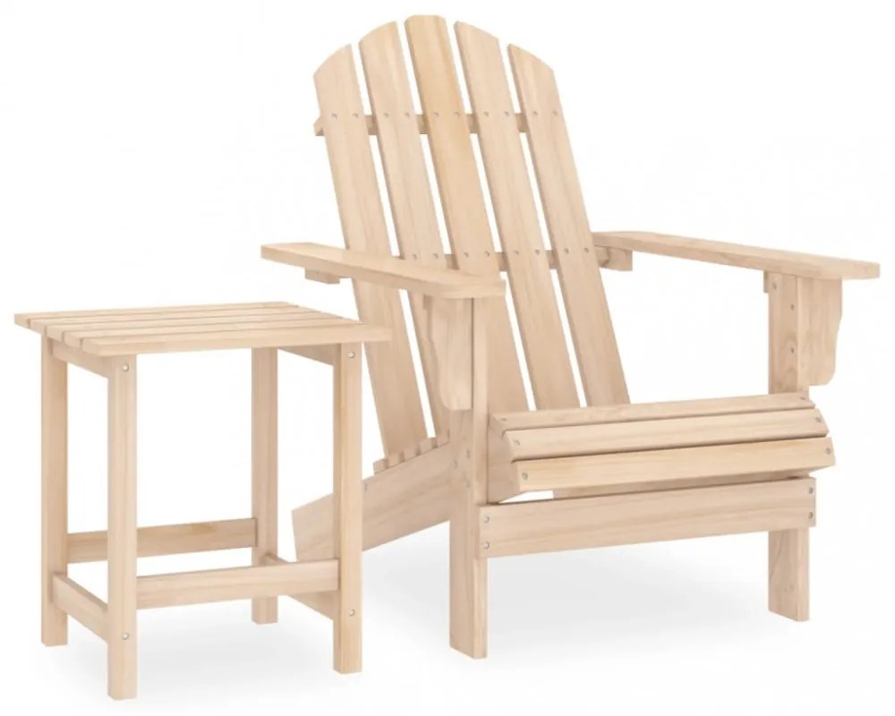 tömör fenyőfa kerti adirondack szék asztallal