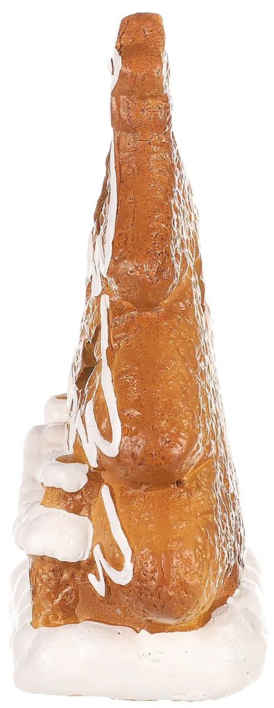 Mézeskalácsfa, LED fénnyel karácsonyi dekoráció, kerámia, 13 cm