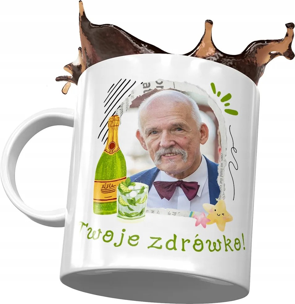 Bögre Janusz Corwin Mikke Politikusok Ajándék Nyomtatott Fotóval