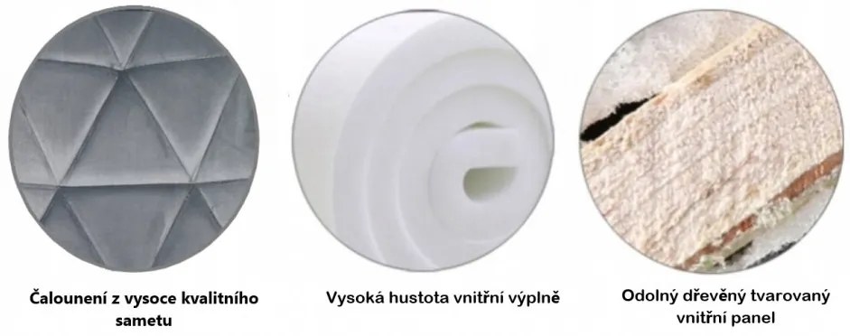 Bársony étkezőszékek 4db szürke MOON LIGHT