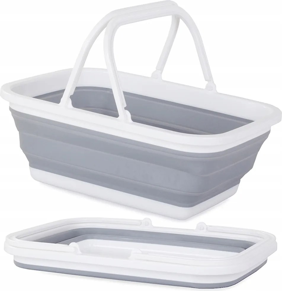 Összecsukható Szilikon Bevásárló Kosár Fogantyúkkal