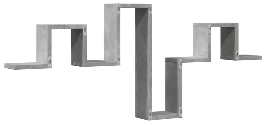 betonszürke szerelt fa fali polc 104,5 x 10 x 43 cm