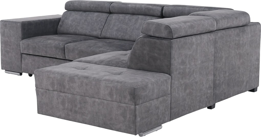 Ülőgarnitúra, szürke, jobbos, MALAGA