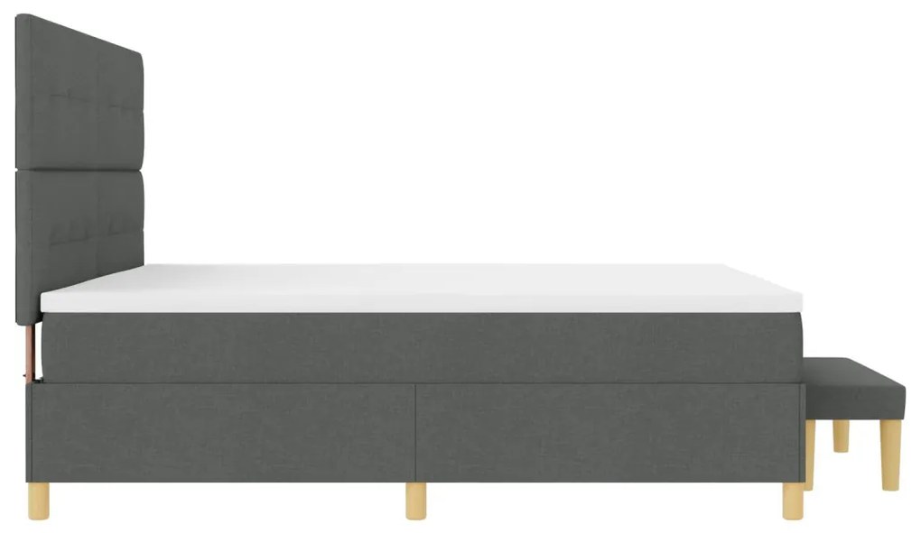 Boxspring Ágy Matrac és Pad Sötét Szürke 200x200 cm Szövet