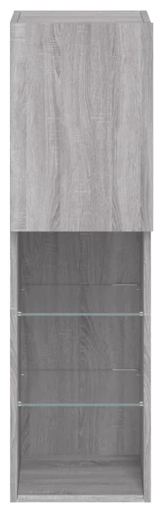 szürke sonoma színű TV-szekrény LED-lámpákkal 30,5x30x102 cm