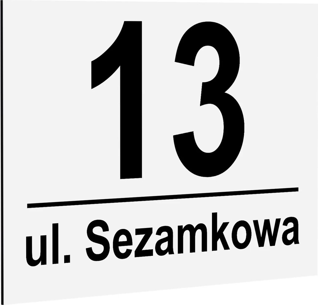 Nagy Házszám Otthon Címtábla Házszám Fehér (40x30 cm 3mm)