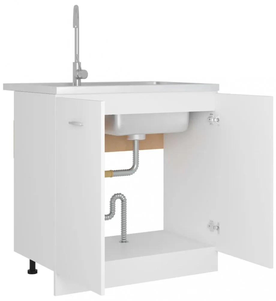 “Lyon” fehér szerelt fa mosogató alsószekrény