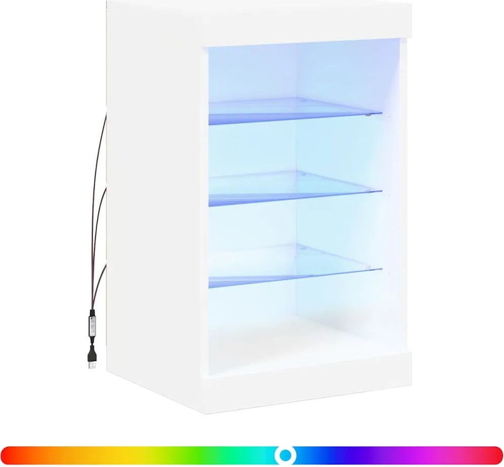 vidaXL fehér tálalószekrény LED-világítással 41 x 37 x 67 cm