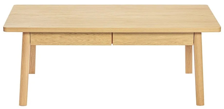 Natúr színű dohányzóasztal tölgyfa dekorral 60x120 cm Nice – Woodman