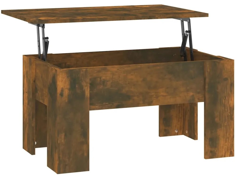 Füstös tölgy színű szerelt fa dohányzóasztal 79 x 49 x 41 cm