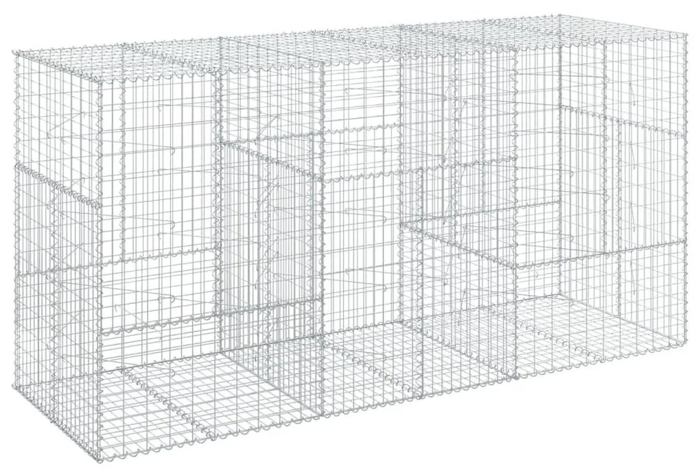 horganyzott vas gabion kosár fedéllel 300 x 100 x 150 cm