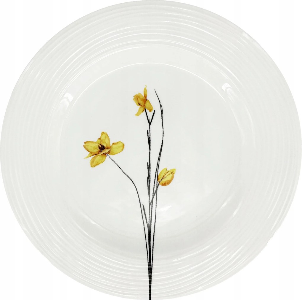 Croft Spring porcelán sekély tányér 27,5cm, sárga/fekete