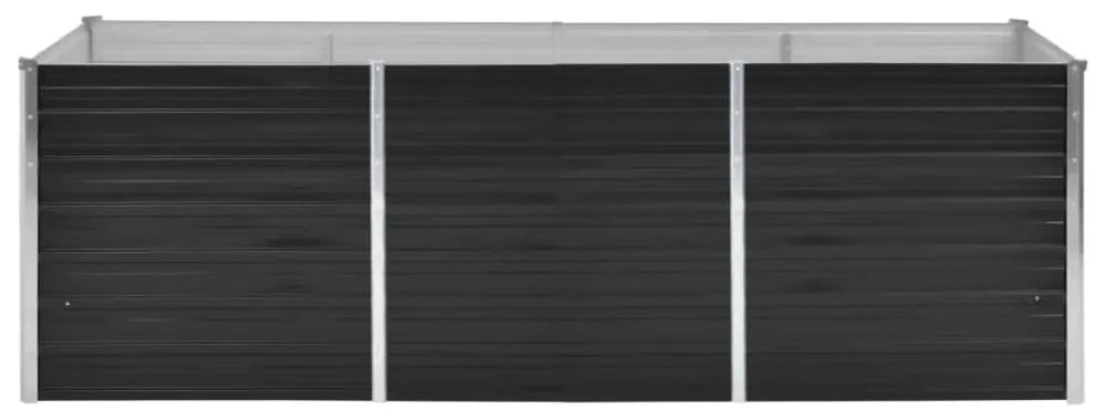 antracitszürke horganyzott acél kerti magaságyás 240x80x77 cm