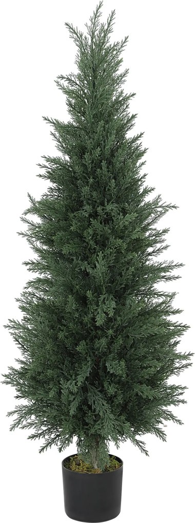 HOMCOM Nagy Mesterséges Ciprus 120 cm Mesterséges Növény, Mesterséges Növények Cserépben, UV-álló Mesterséges Ciprus Fa Dekoráció a Nappaliba, Hálószo