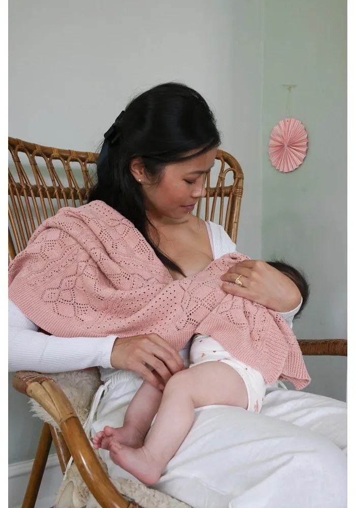 Törtrózsaszín bio pamut kötött gyerek takaró 80x100 cm Sorbet – Cam Cam Copenhagen