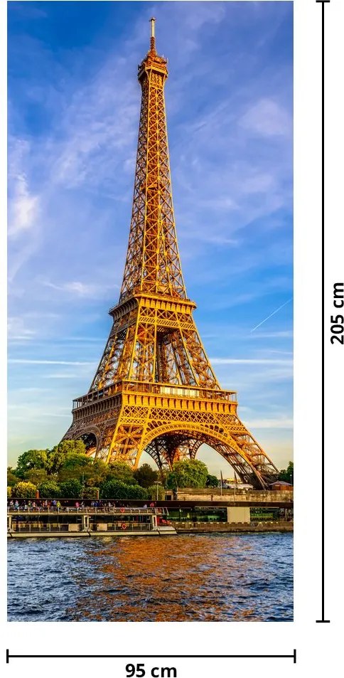 Fotótapéta ajtóra - Eiffel-torony (95x205cm)