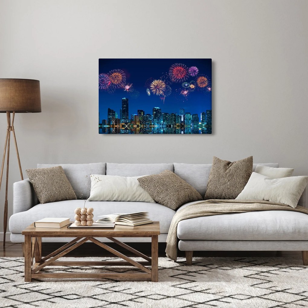 Kép - tűzijáték Miamiban (90x60 cm)