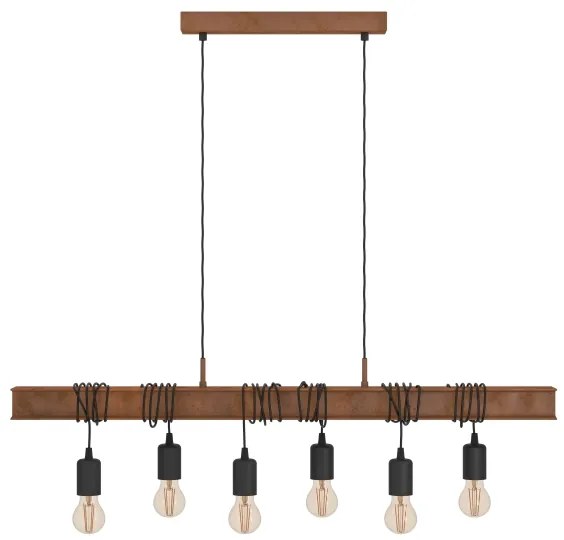 Eglo 49859 - Csillár zsinóron TOWNSHEND 4 6xE27/60W/230V