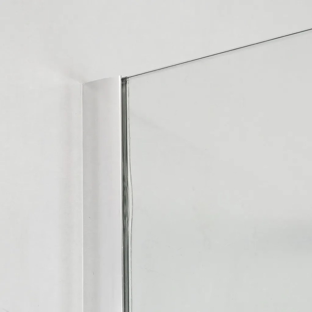 Stuxi Milano Gate falsíkra szerelhető, két oldalfalas walk-in zuhanyfal, 70x80 cm, 8 mm vastag vízlepergető biztonsági üveggel, helytakarékos sarokmerevítőkkel