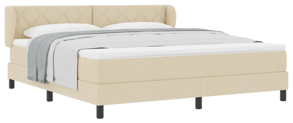 Boxspring Ágy Matráccal Krém 180x200 cm Szövet