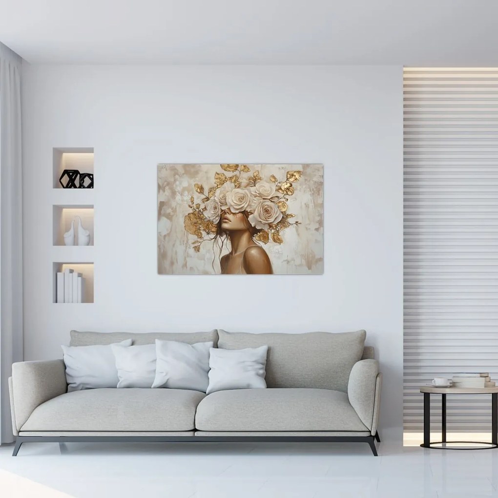 Kép - Lány rózsákkal (90x60 cm)