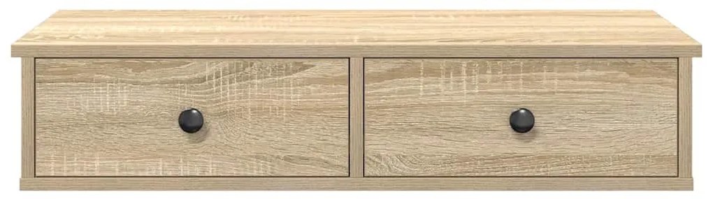 Falipolc fiókokkal sonoma tölgy 80x31x17 cm műszaki fa