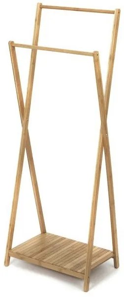 Bambusz ruhaakasztó Compactor Bamboo, dupla, barna