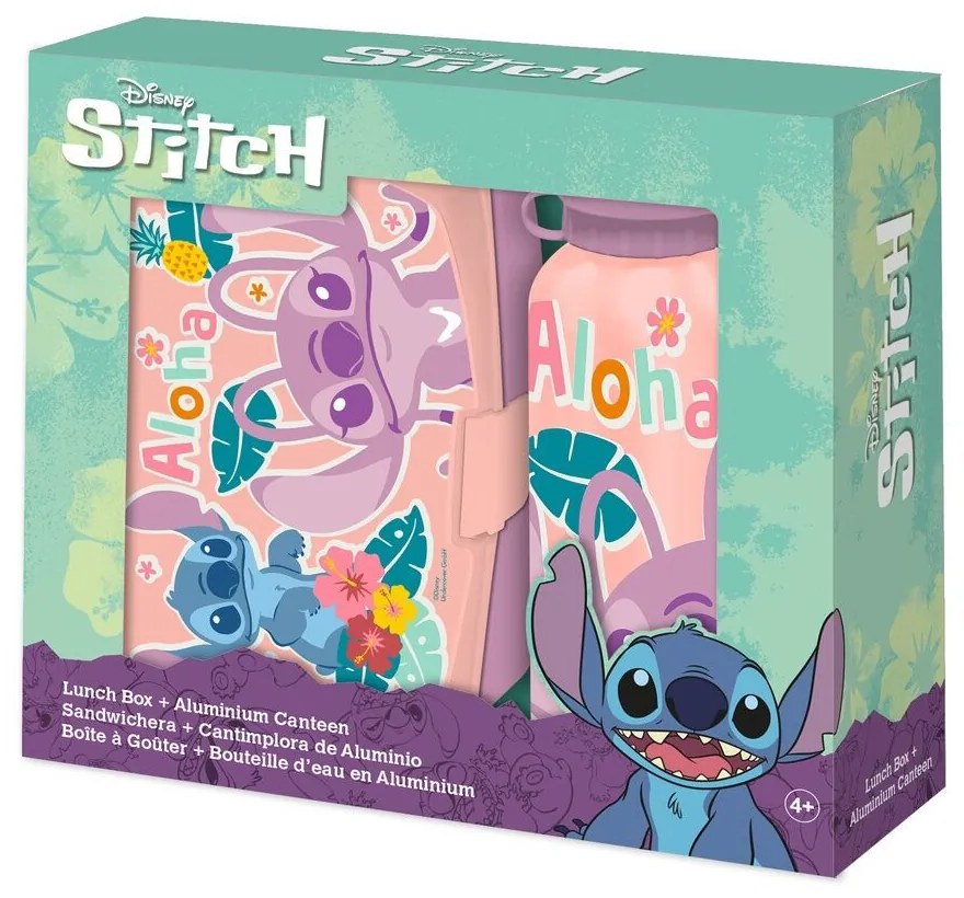 Disney Lilo és Stitch, A csillagkutya szendvicsdoboz + alumínium kulacs szett