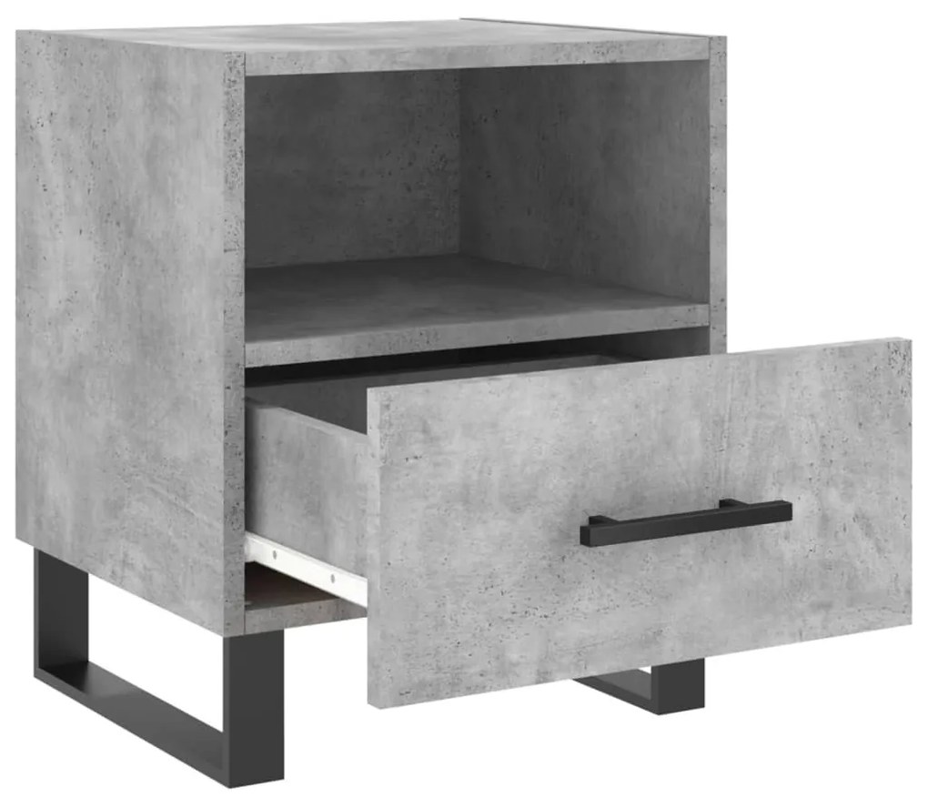 2 db betonszürke szerelt fa éjjeliszekrény 40 x 35 x 47,5 cm