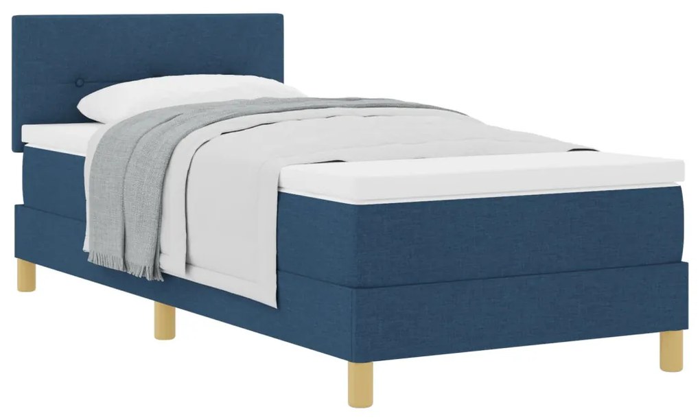 Box Spring Ágy matraccal Kék 90x190 cm Szövet