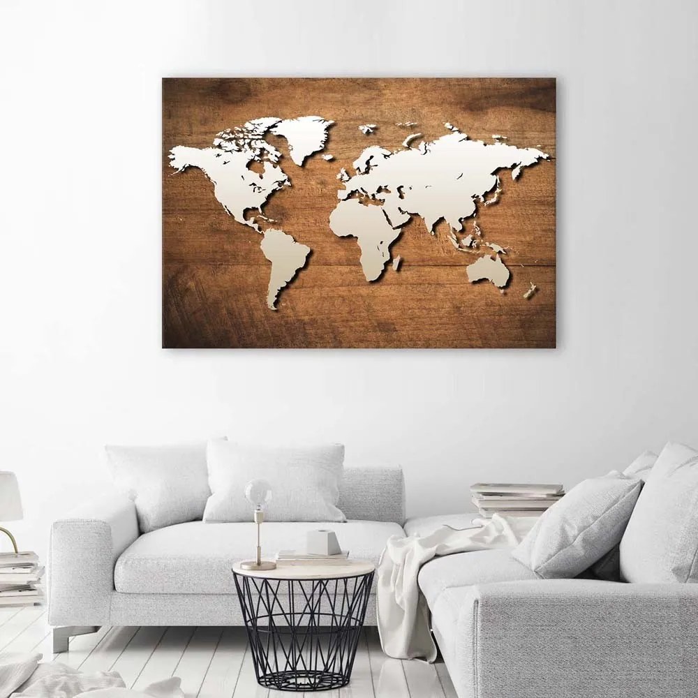 Gario Vászonkép VilágtérVászonkép Fatáblán Méret: 100 x 70 cm