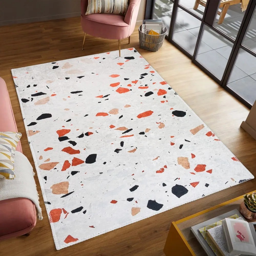 Narancssárga-elefántcsont színű mosható szőnyeg 80x150 cm Italian Stone – Vitaus