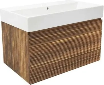 Naturel Elsa Fürdőszobaszekrény mosdóval 79x35x45,5 cm ébenfa furnér matt ELSA80EBU2
