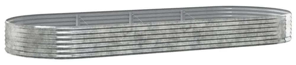 ezüstszínű horganyzott acél kerti magaságyás 373x140x36 cm