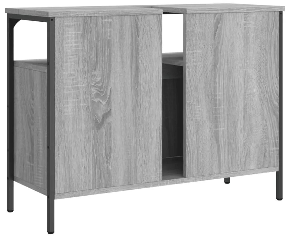 szürke sonoma szerelt fa fürdőszobai mosdószekrény 80x30x60 cm