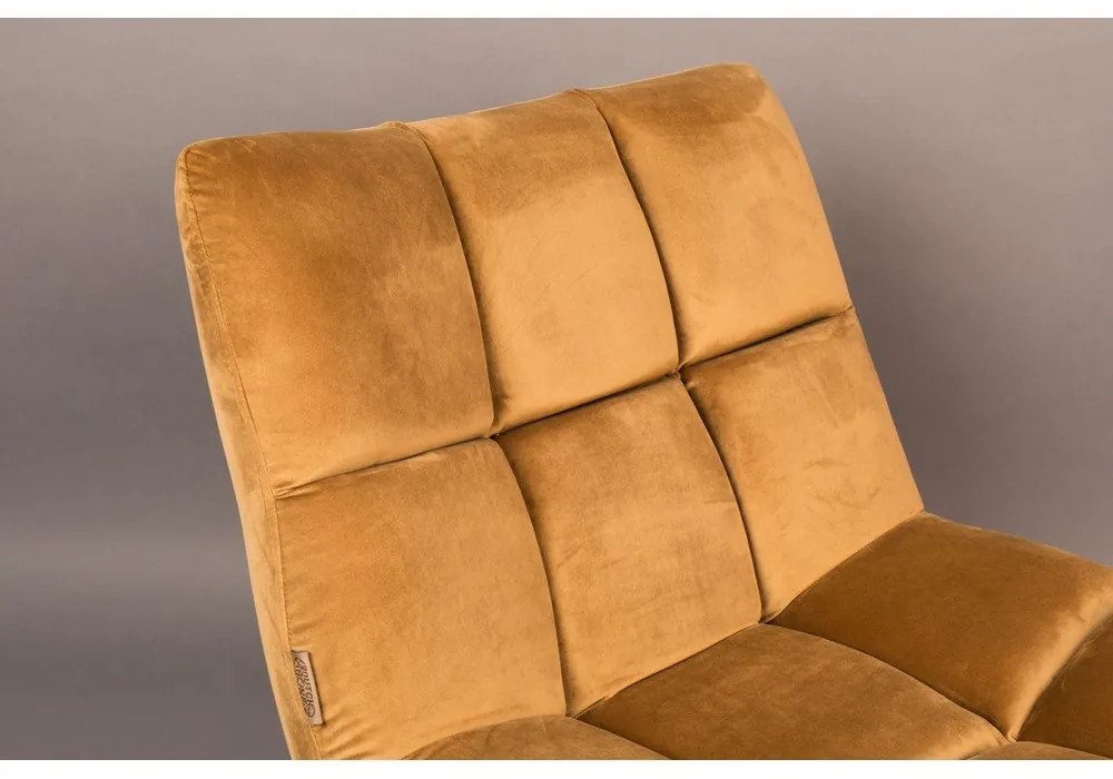 Mustársárga bársony fotel Bar – Dutchbone