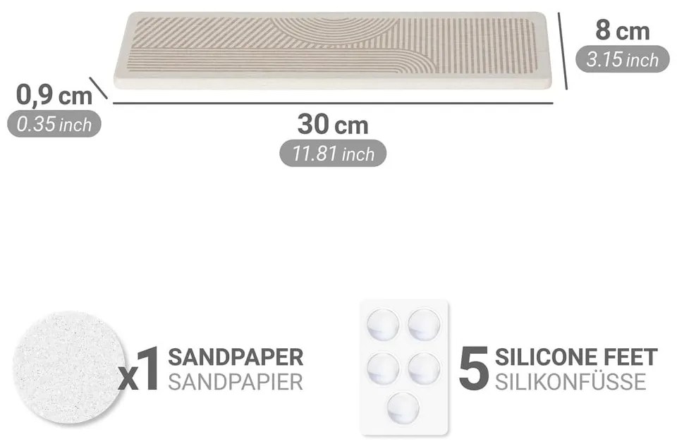 Bézs kovaföld edénycsepegtető alátét 30x8 cm Damon – Wenko