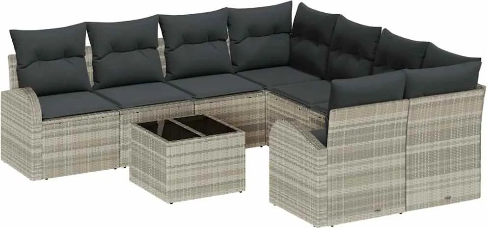 vidaXL Kerti Kanapé Szett 55 x 55 x 37 cm polirattan