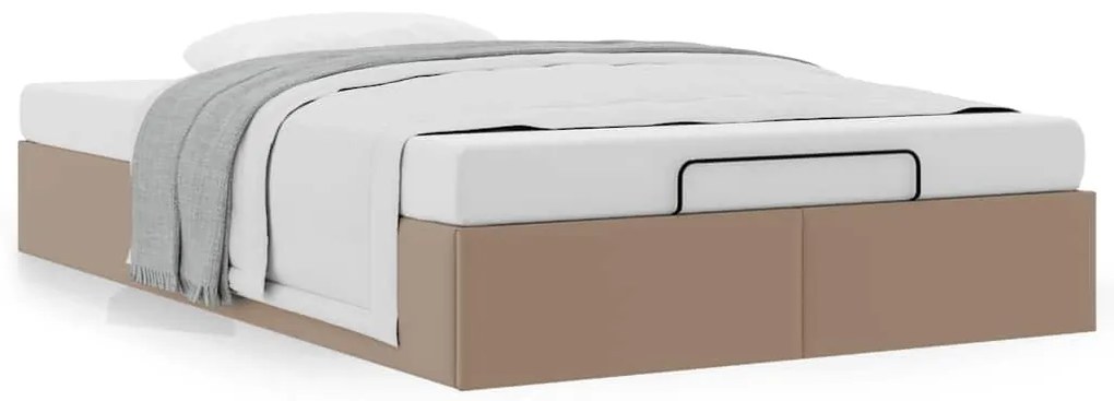 oszmán ágykeret matrac nélkül cappucino 120x190 cm műbőr