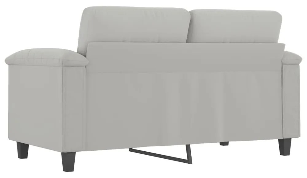 kétszemélyes világosszürke mikroszálas szövetkanapé 120 cm