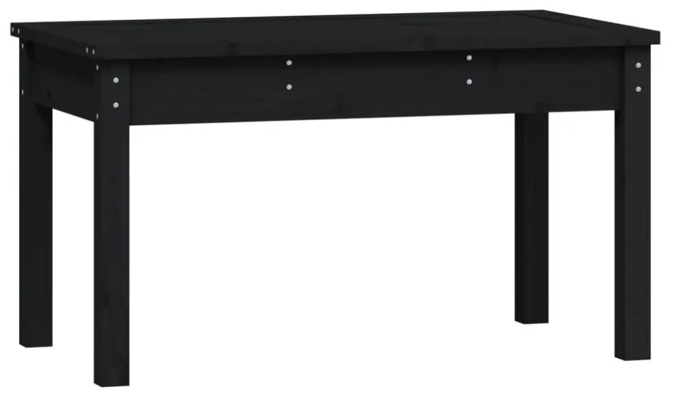 fekete tömör fenyőfa kerti pad 80x44x45 cm