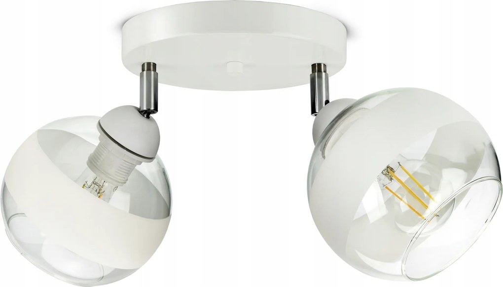 Mennyezeti Függő Lámpa Csillár Fehér Üveg Gömbök White Belt EG2 Led E27