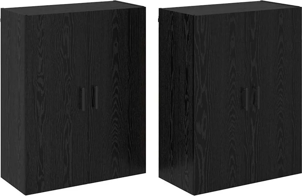 vidaXL Fali szekrény 2 pcs Fekete tölgy 69,5 x 34 x 90 cm Faanyag
