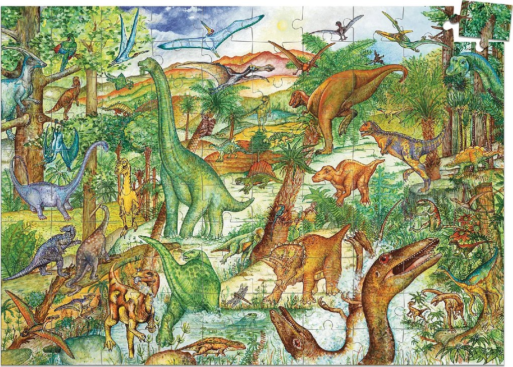 Megfigyeltető puzzle - Dinoszauruszok, 100 db-os - Dinosaurs + booklet