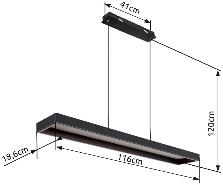 Globo SOLA 15643 távirányítós függeszték, 70W LED, 2700K-6500K CCT, 5492 lm