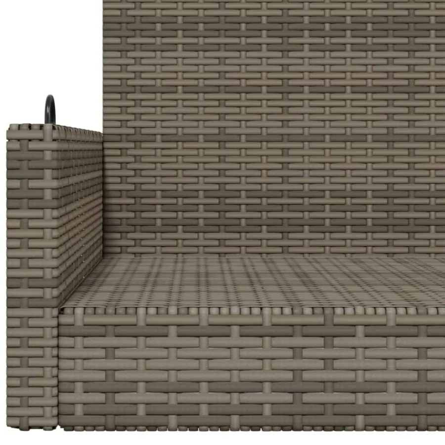 szürke polyrattan hintapad 119x56x48 cm