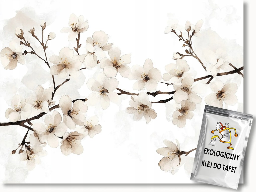 Fotótapéta Flizelina Akvarell Tavasz Fa Cseresznye Virágok 100x75 ragasztó